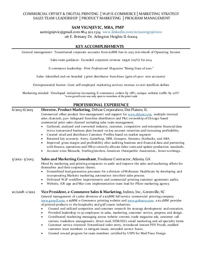 print sales resume