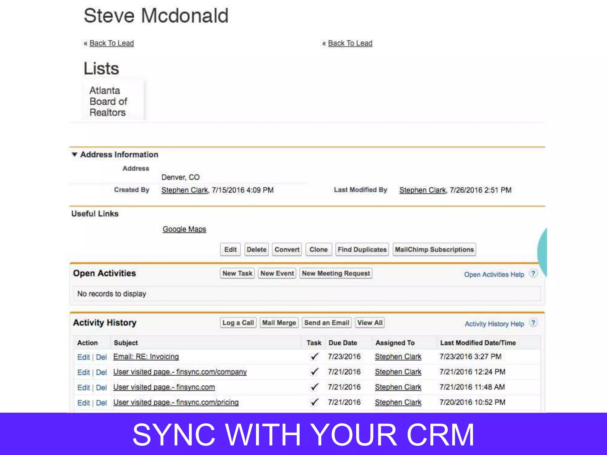 SYNC WITH YOUR CRM
 