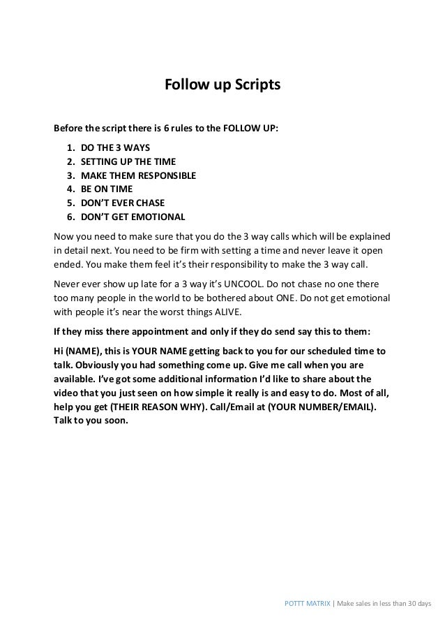sales script