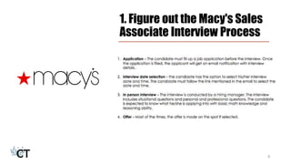 1. Figure out the Macy's Sales
Associate Interview Process
8
 