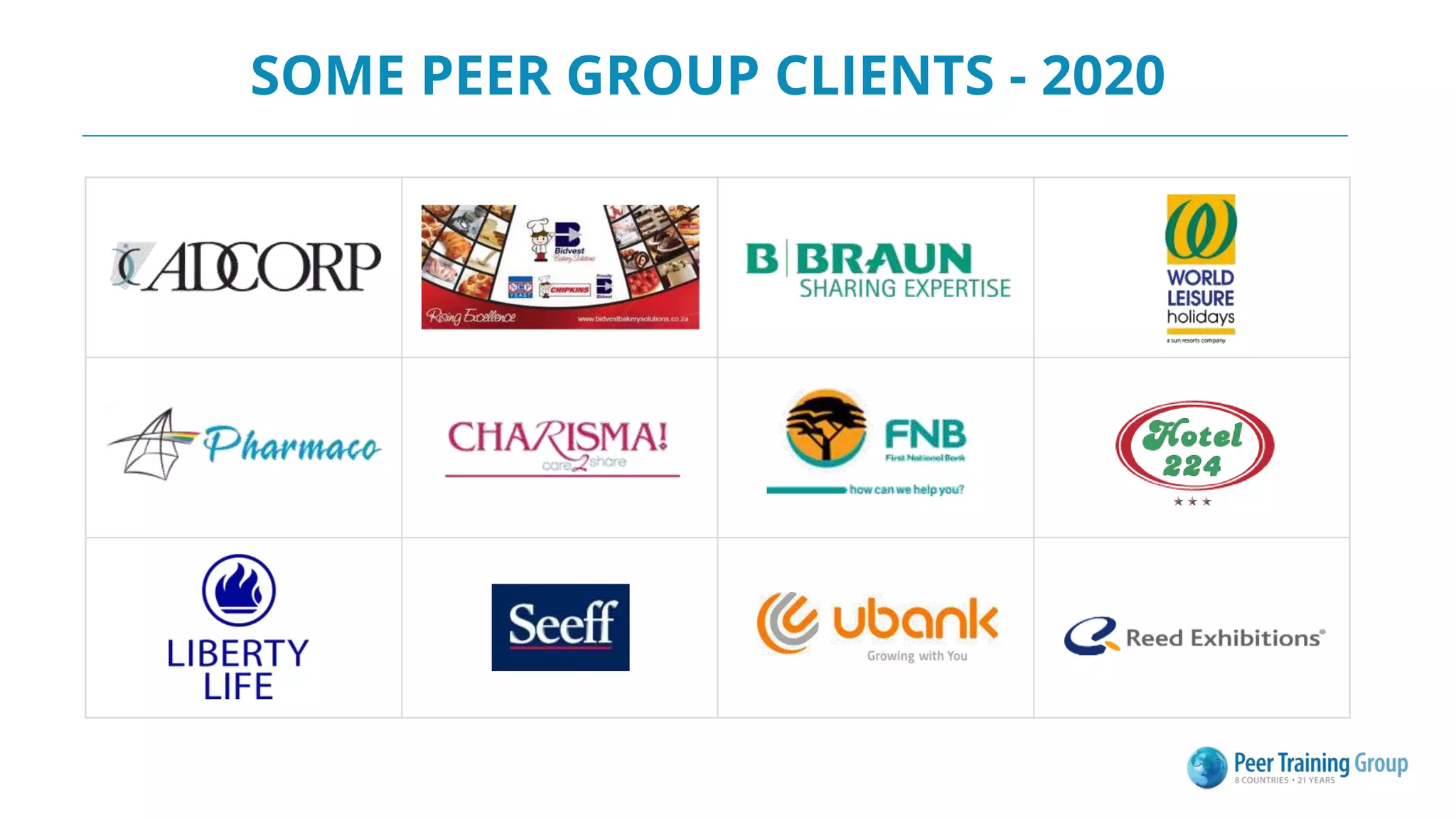 SOME PEER GROUP CLIENTS - 2020
 