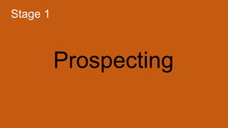 Prospecting
Stage 1
 
