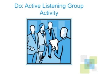Do: Active Listening Group Activity
 