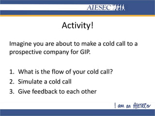 AIESEC Sales training cold calling | PPTX