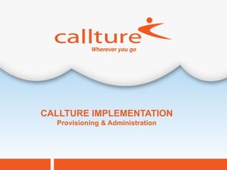 CALLTURE IMPLEMENTATION
  Provisioning & Administration




                                  Callture Confidential
 