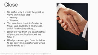 Sales training (focus on telesales)