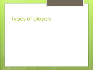 Types of players 
 