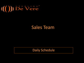 Sales Team
Daily Schedule
 
