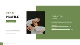 Proactively envisioned multimedia based expertise and cross-media
growth strategies seamlessly more good basic media visualize.
Team working
95%
Marketing
100%
Marketing
Elizabeth Miller
S A L E Z A
Proactively envisioned multimedia expertise
and cross-media growth strategies seamlessly
more good basic media visualize.
13 Minimalist Presentation Template
 