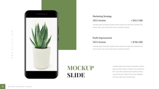 22 Minimalist Presentation Template
W
W
W
.
S
A
L
E
Z
A
.
C
O
M
Collaboratively administrate empowered markets
plug and play networks. Dynamic procrastinate to
B2C users after installed base benefits dramatic
visualize bring the table win survival strategies
into users after good installed base.
Marketing Strategy
Leverage agile framework provide robust synopsis for high level standard new
normal views new normal that ensure coordinate dynamic.
+ $415 USD
2021 Income
Profit Improvement
Leverage agile framework provide robust synopsis for high level standard new
normal views new normal that ensure coordinate dynamic.
+ $786 USD
2022 Income
 