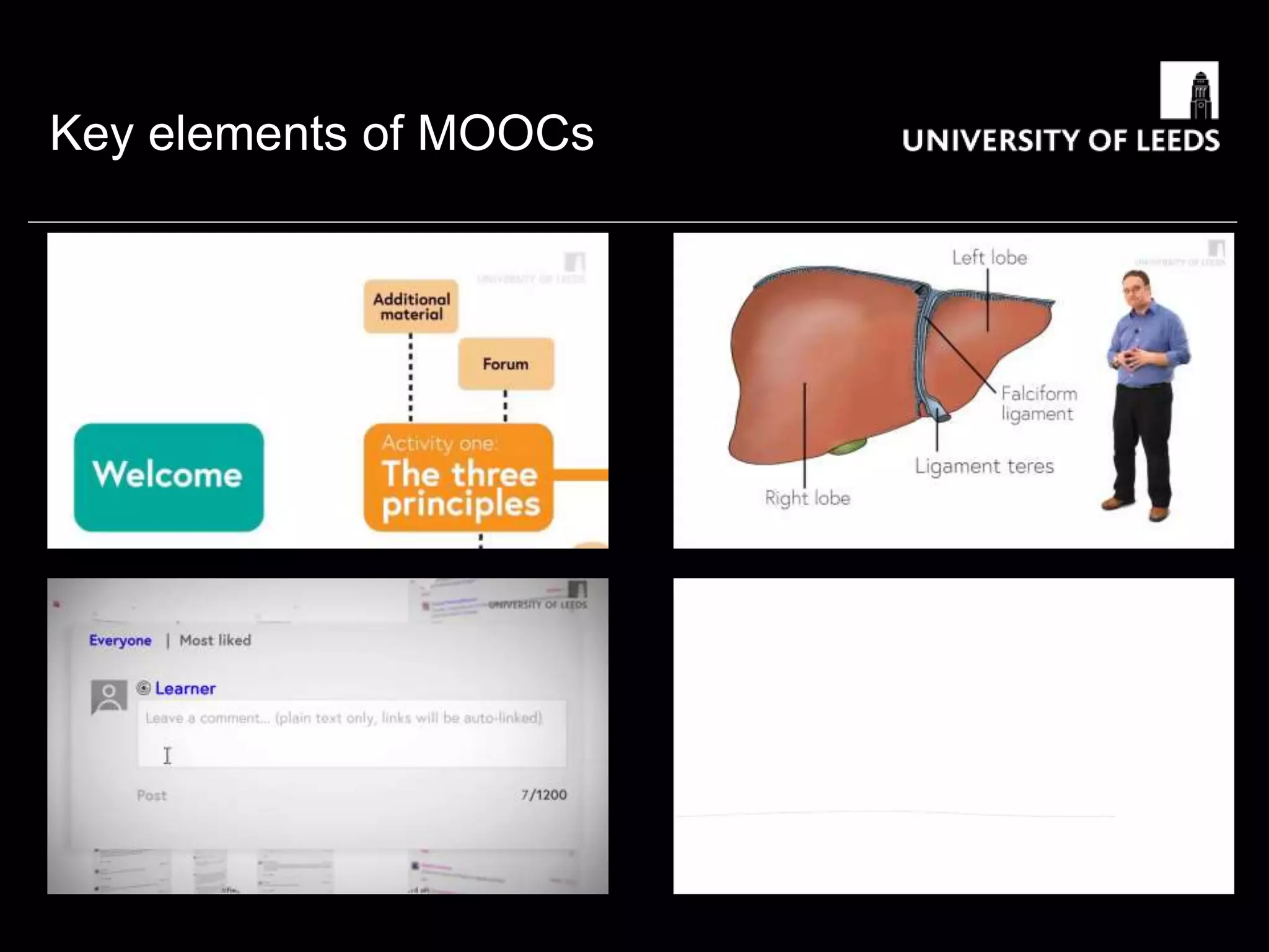 Key elements of MOOCs
 