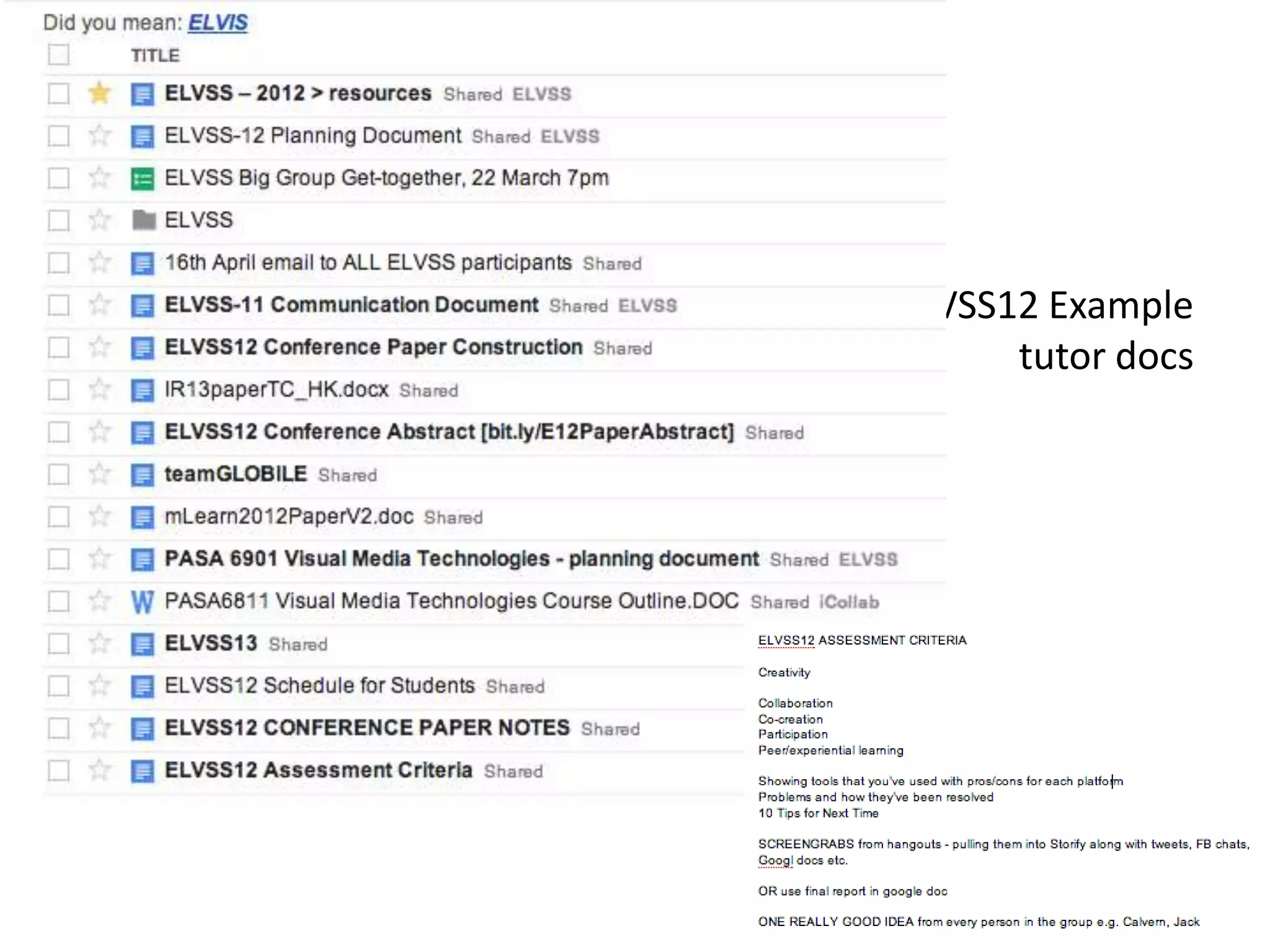 #ELVSS12 Example
tutor docs
 