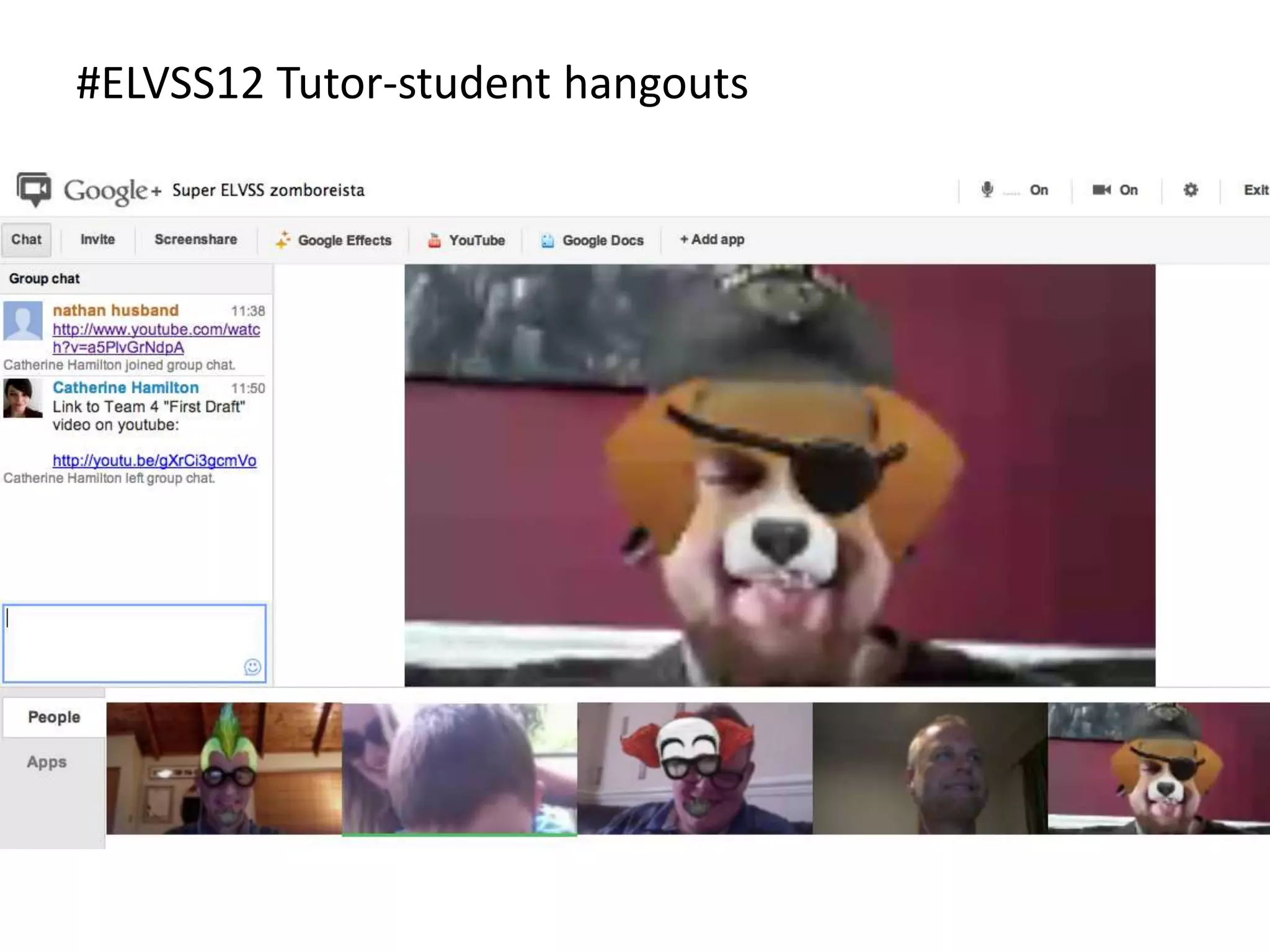 #ELVSS12 Tutor-student hangouts
 