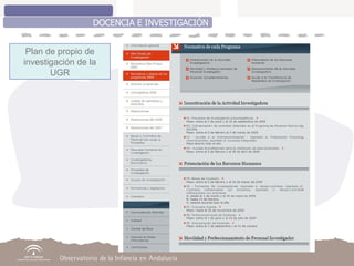 DOCENCIA E INVESTIGACIÓN Plan de propio de investigación de la UGR 