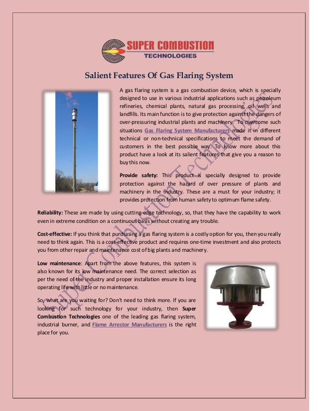 Salient Features Of Gas Flaring System