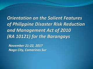 November 21-22, 2017
Naga City, Camarines Sur
 