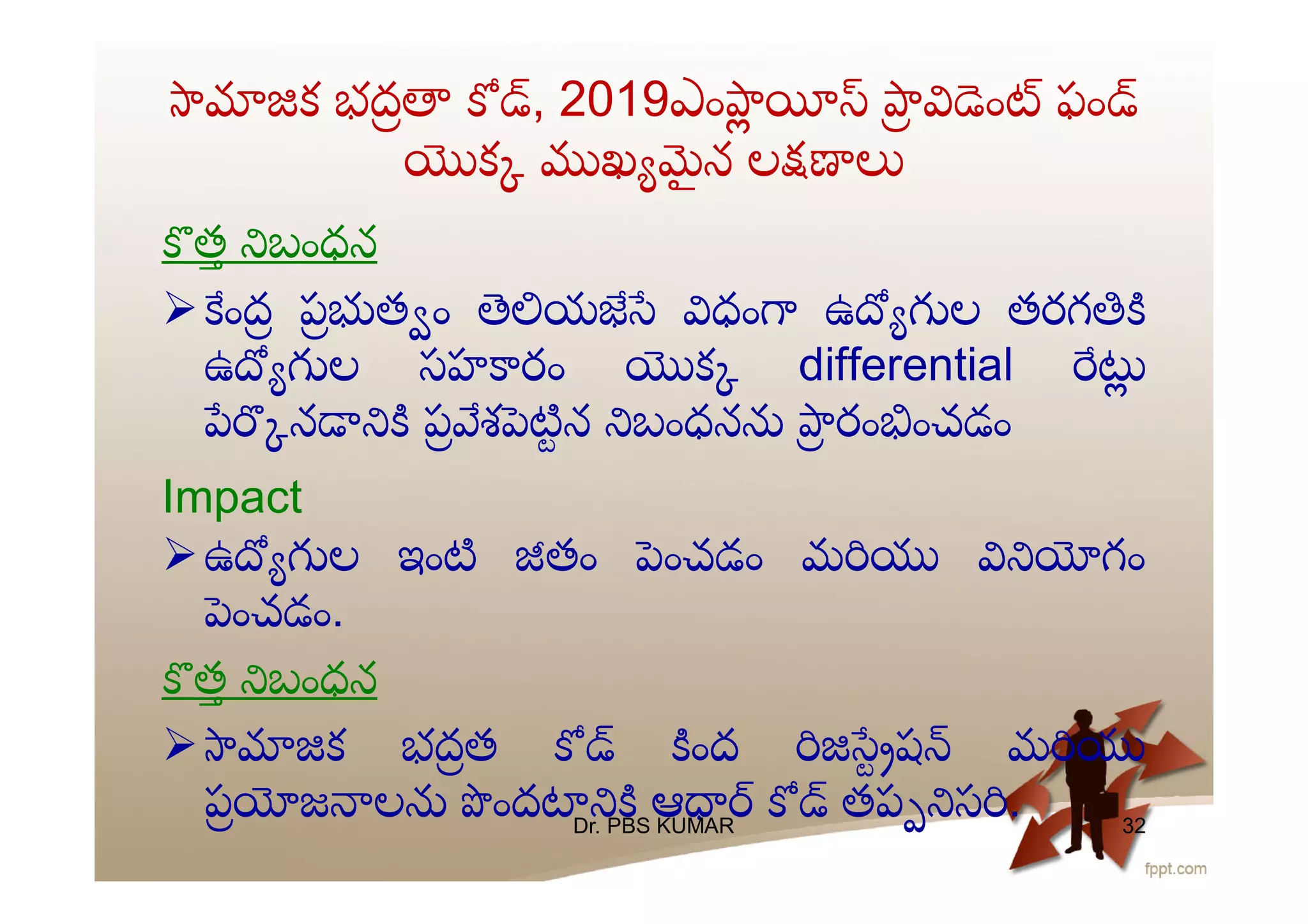 త బంధన
 ంద ప త ం య ధం ఉ ల తరగ
ఉ ల సహ రం క differential
న ప శ న బంధన రం ంచడం
Impact
ఉ ల ఇం తం ంచడం మ గం
ంచడం.
త బంధన
 క భదత ంద ష మ
ప జ ల ంద ఆ తప స .
క భద , 2019ఎం ం ఫం
క ఖ ౖ న ల
Dr. PBS KUMAR 32
 