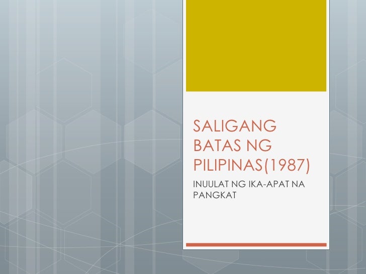 Saligang batas ng pilipinas(1987)