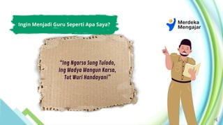 “Ing Ngarso Sung Tulodo,
Ing Madya Mangun Karsa,
Tut Wuri Handayani”
Ingin Menjadi Guru Seperti Apa Saya?
 