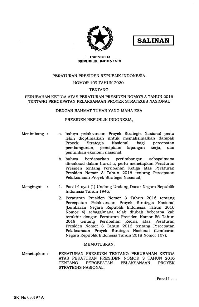 Salinan Perpres Nomor 109 Tahun 2020
