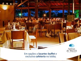 Um resort novo, instalado em uma área plana, à beira-mar.São 131 apartamentos, distribuídos em 3 blocos. Operando em regime MAP e Café-da-Manhã.