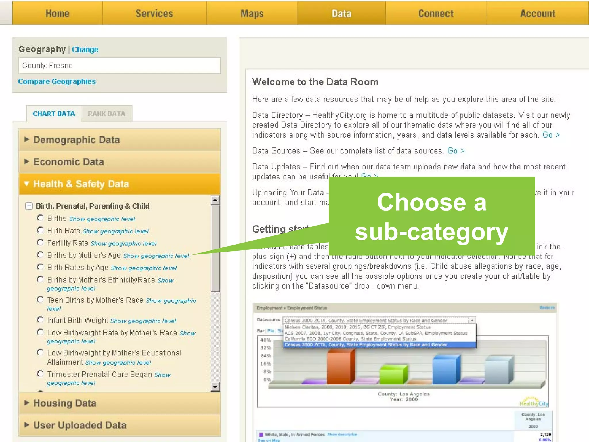 Choose a
sub-category
 