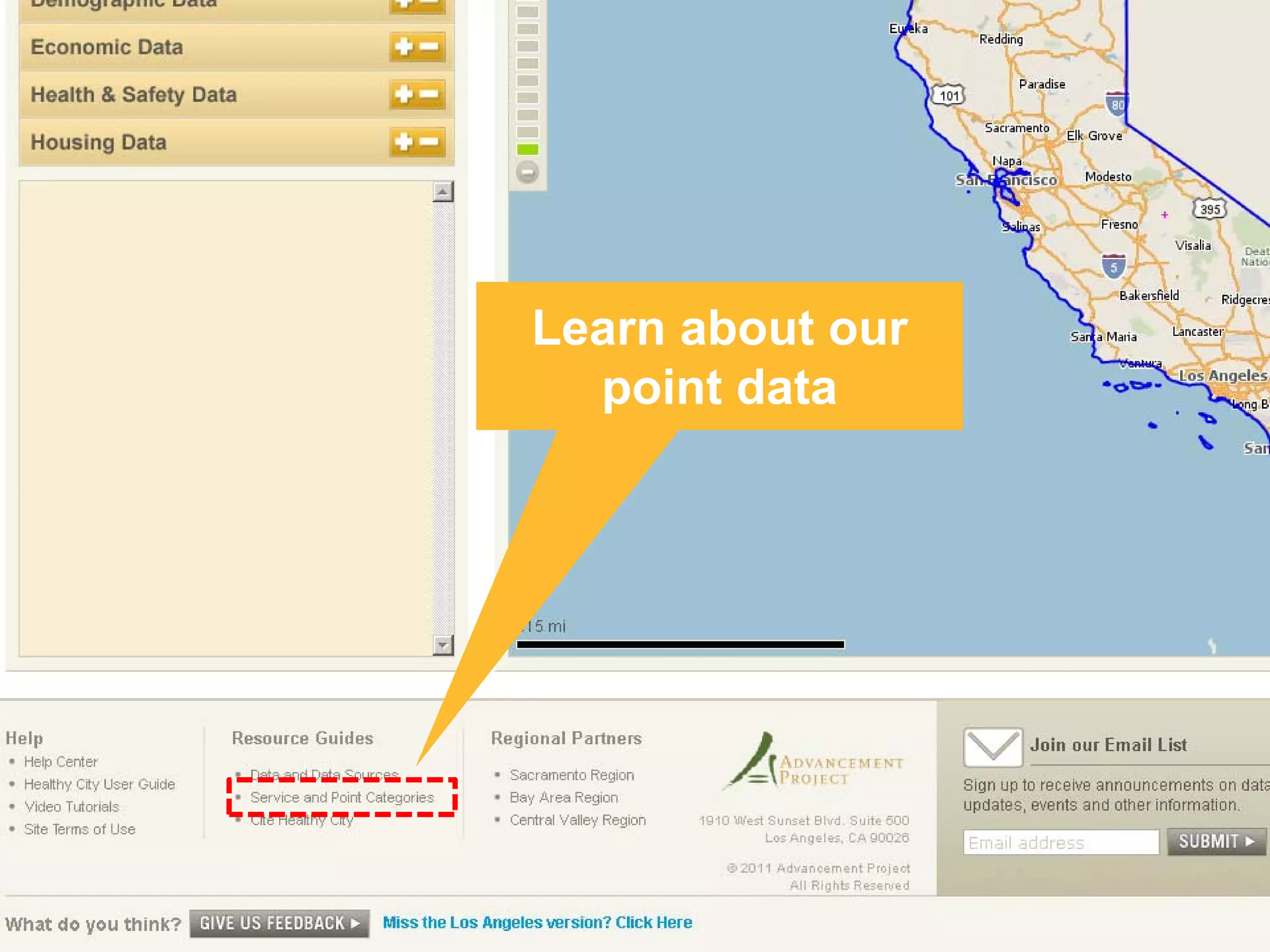 Learn about our
  point data
 