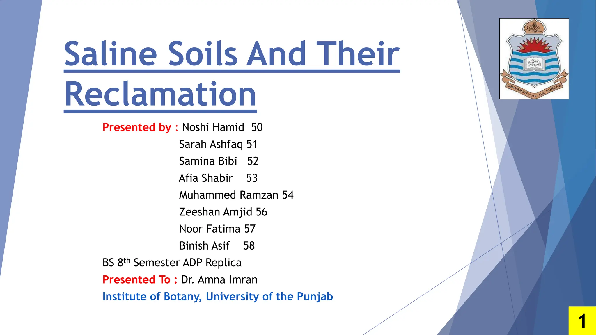 Saline Soils And Their Reclamation.pptx. | PPTX