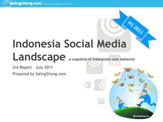 H1 2011 Indonesia Social Media Landscape a snapshot of Indonesian user behavior 3rd Report – July 2011 Prepared by SalingSilang.com 