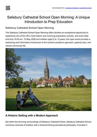 Salisbury Cathedral School Open Morning- A Unique Introduction to Prep ...