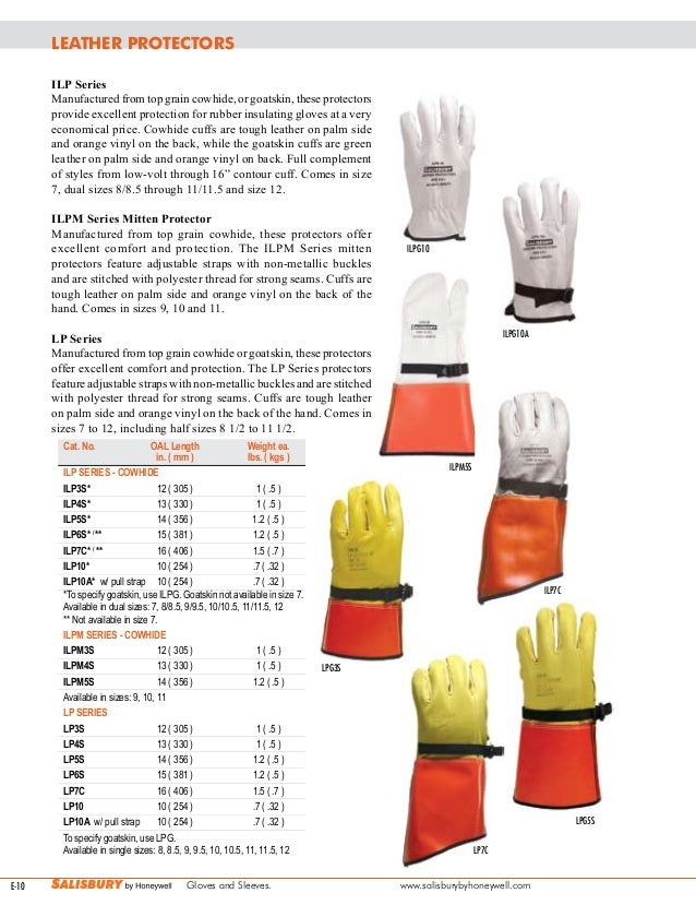 Salisbury Electrical Gloves Sizing Chart
