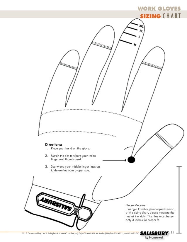 Salisbury Electrical Gloves Sizing Chart