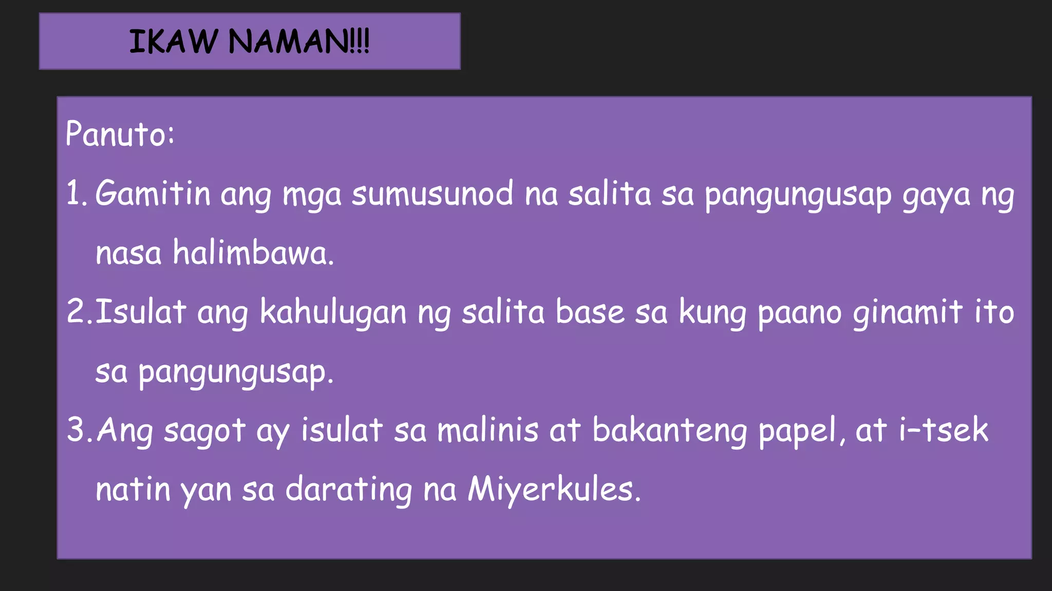 Salitang may iba't ibang kahulugan PPT