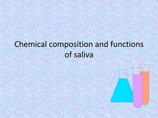 Chemical composition and functions
of saliva
 