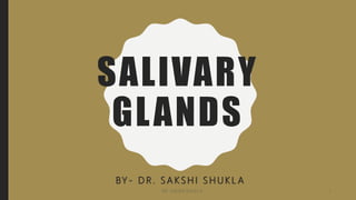 SALIVARY
GLANDS
BY - D R . S A K S H I S H U K L A
1DR. SAKSHI SHUKLA
 