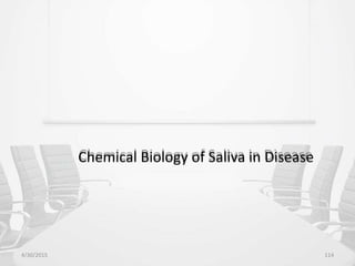 Chemical Biology of Saliva in Disease
4/30/2015 114
 