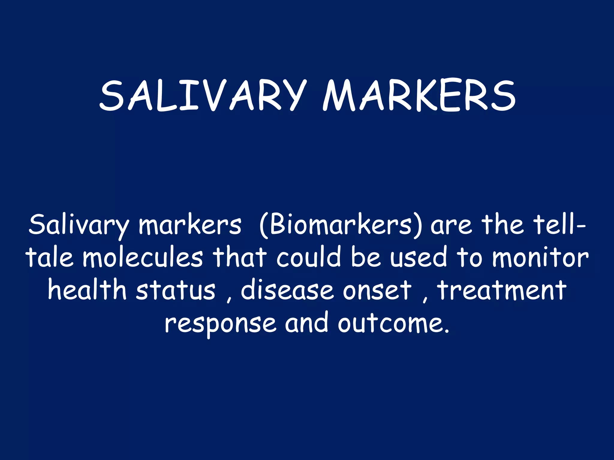 Salivary markers of periodontal diseases PPT