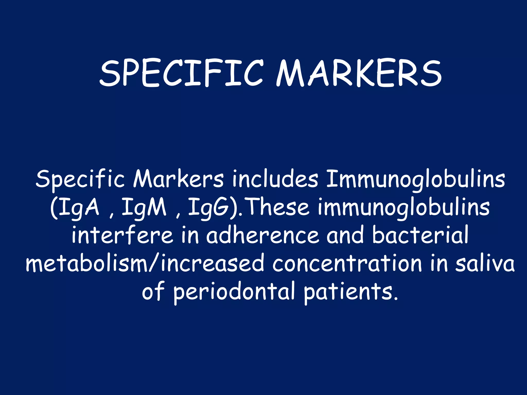 Salivary markers of periodontal diseases PPT