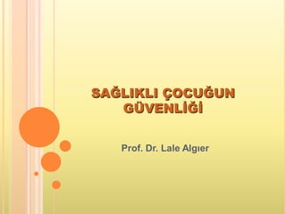 SAĞLIKLI ÇOCUĞUN
GÜVENLİĞİ
Prof. Dr. Lale Algıer
 