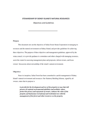 Sallas Forest Plan — Sidney Island, BC 