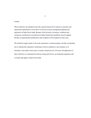 Sallas Forest Plan — Sidney Island, BC 