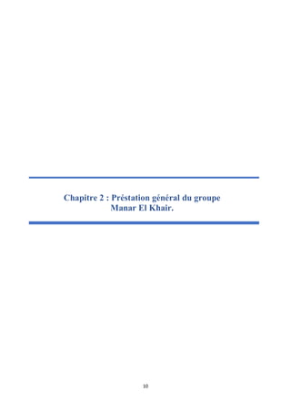 10
Chapitre 2 : Préstation général du groupe
Manar El Khair.
 