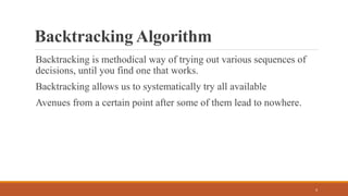 Backtracking Algorithm.ppt | Computing | Technology & Computing
