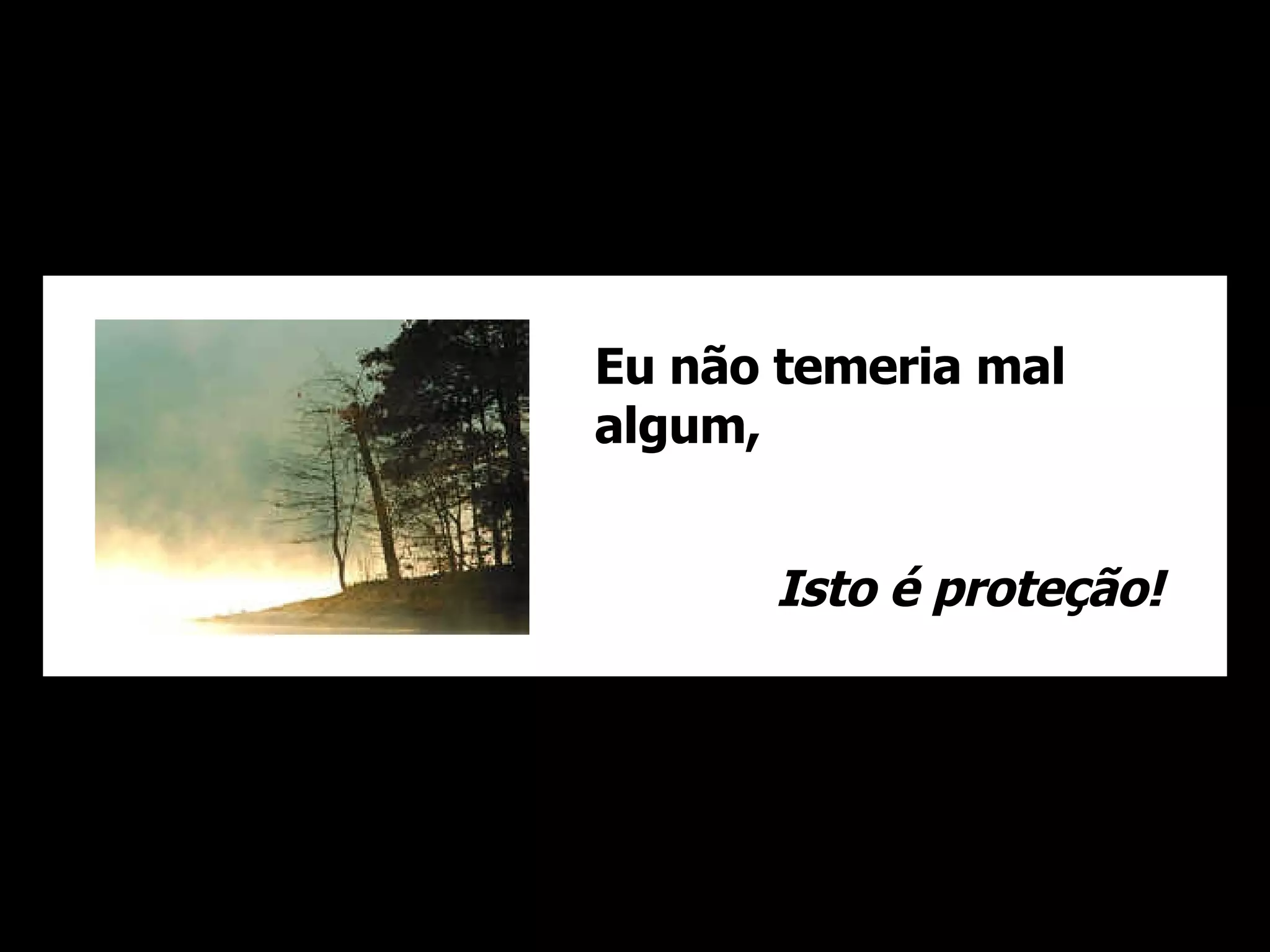 Eu não temeria mal algum, Isto é proteção!