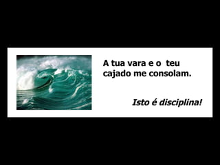 A tua vara e o  teu cajado me consolam. Isto é disciplina! 