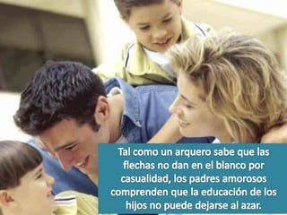 Tal como un arquero sabe que las flechas no dan en el blanco por casualidad, los padres amorosos comprenden que la educación de los hijos no puede dejarse al azar. 