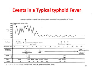 Events in a Typical typhoid Fever
32
 