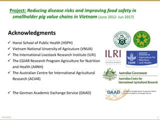 Prevalence and quantitative microbial risk assessment of Salmonella in pork value chain in Hung Yen province, Vietnam