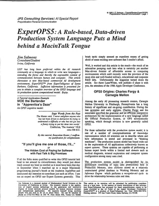 ExperOPS5: A Rule-based, Data-driven Production System Language Puts a ...
