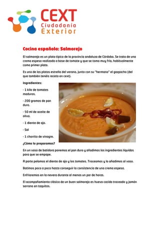 Cocina Española: Salmorejo 